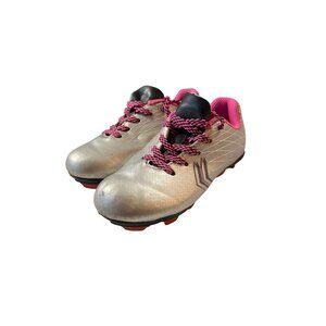 DSG Little Girls Soccer Cleats Size 10K Silver Pink